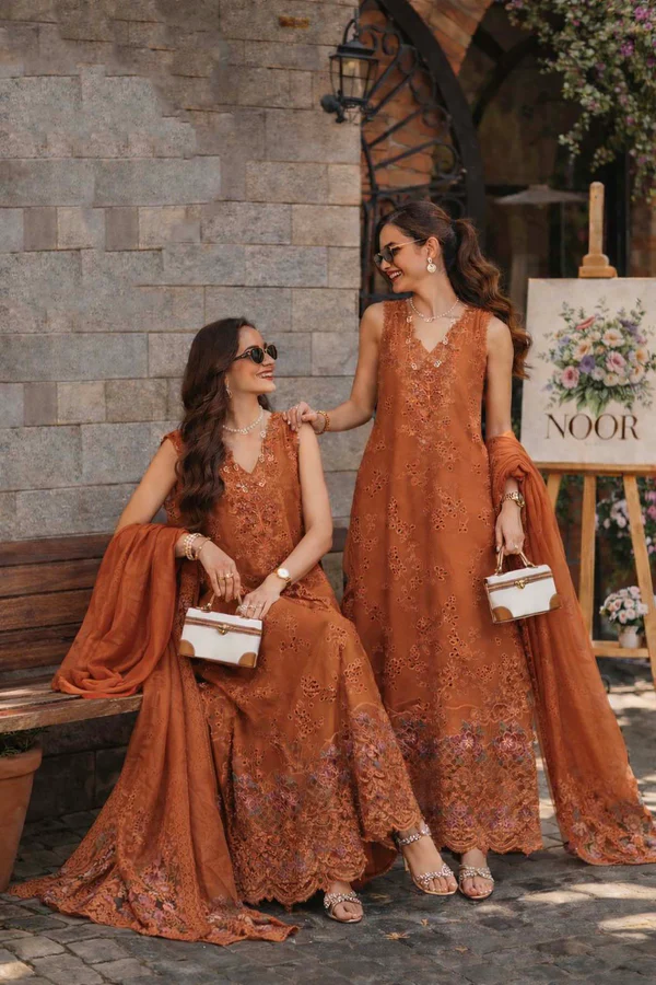 Noor Luxury  Schiffli Laserkari ’26 – Vol 2 by Saadia Asad || D6 -Amber Rustique