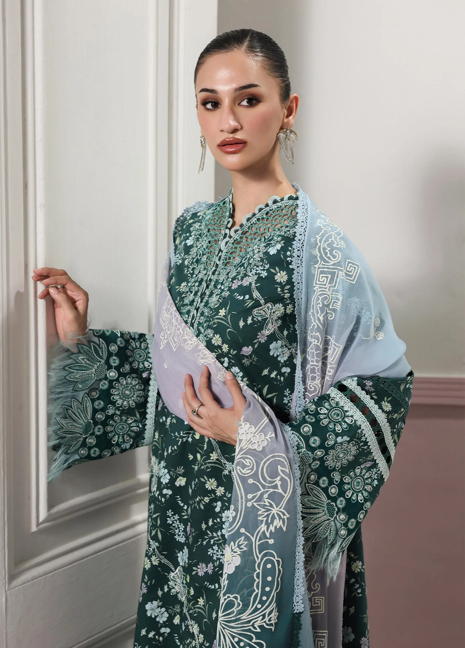 Qalamkar QPrints Embroidered Lawn 2026 | 9B Diane
